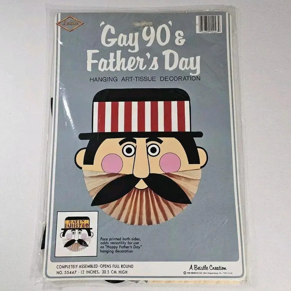 Vintage Gay 90's Art Tissue Hanging 12